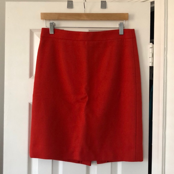 J. Crew Red Wool Pencil Skirt - Size 4 - Picture 1 of 3